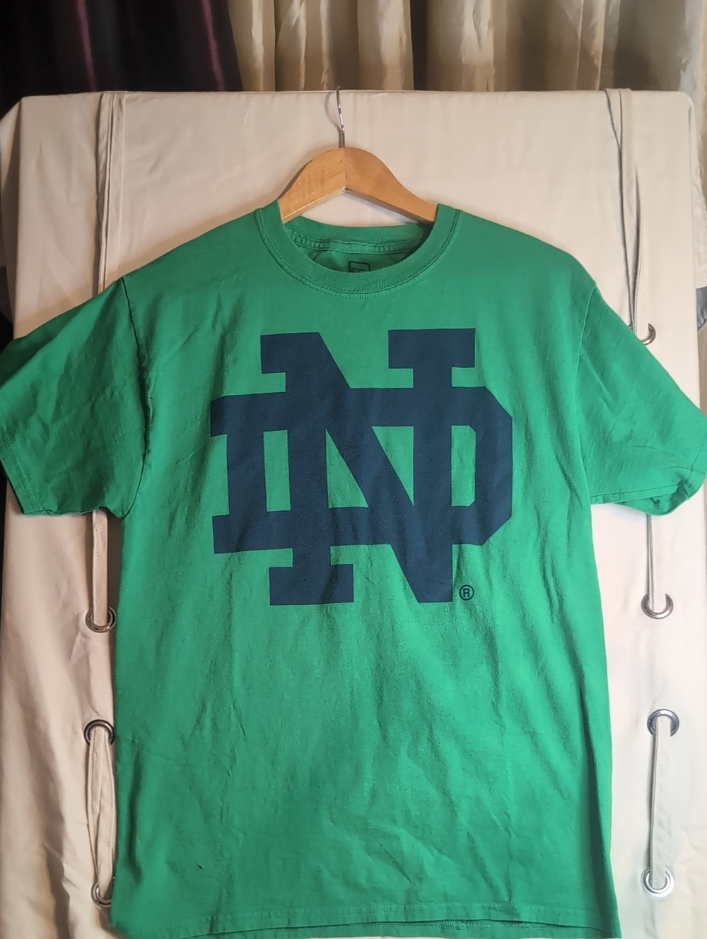 Notre Dame Pro Edge Green Tee with Large Navy ND Logo